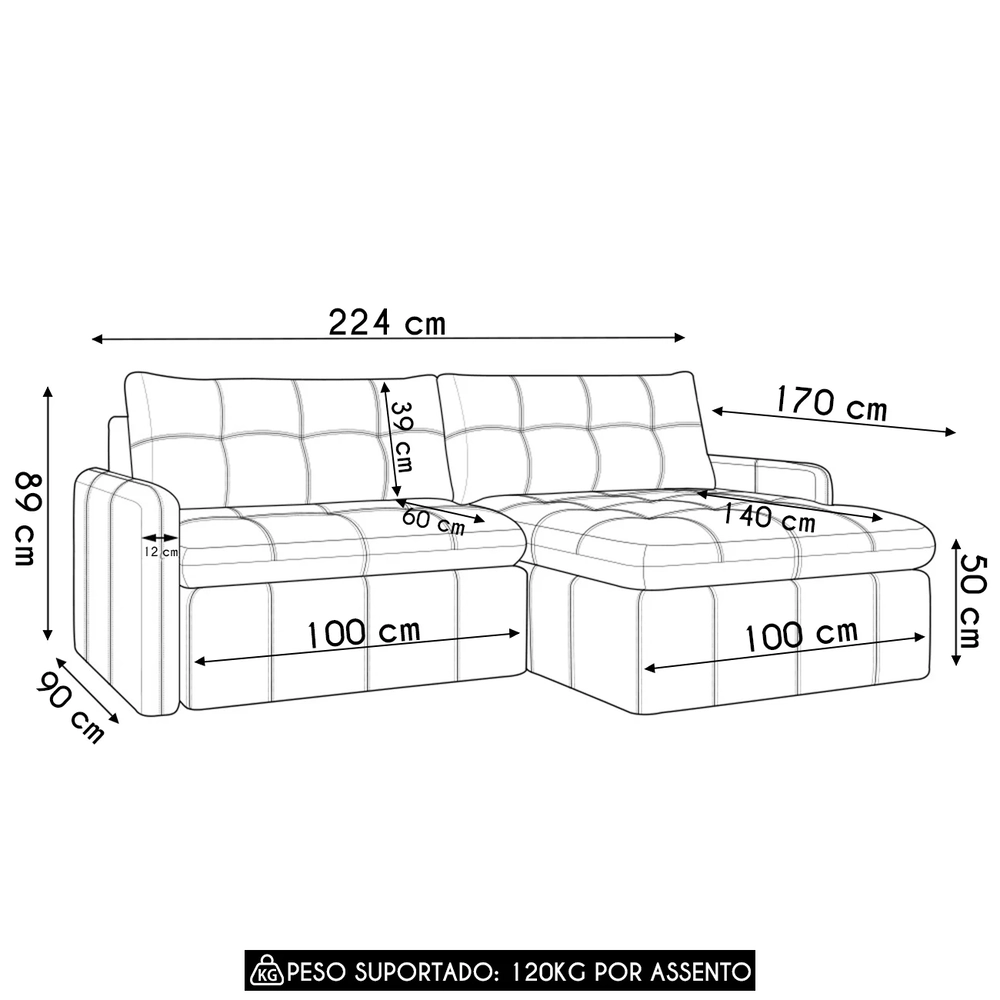 Sofá Retrátil 3 Lugares Para Sala 224cm Elios Couro Verde Z55 - Mpozenato