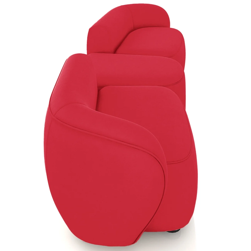 Sofá 5 Lugares Com Puff 382cm Orgânico Lyor Veludo Vermelho Z55 - Mpozenato