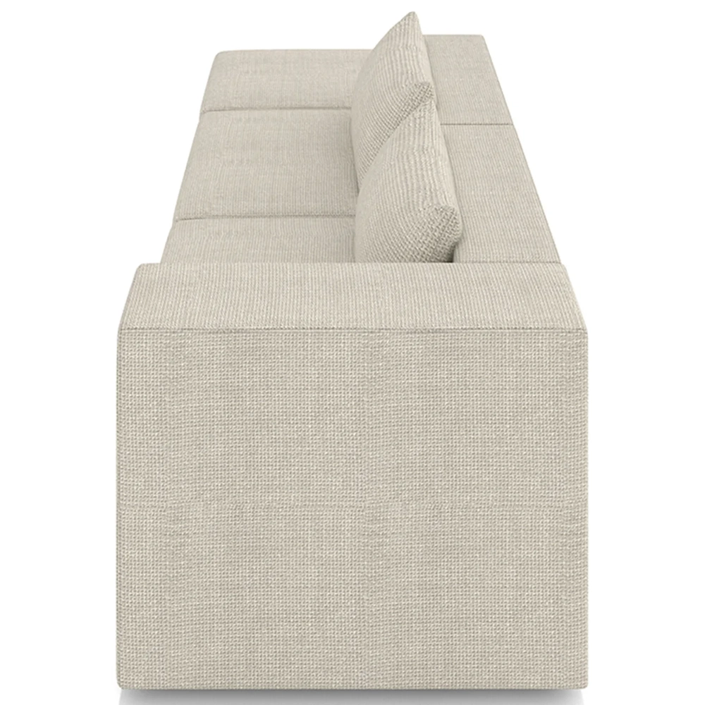 Sofá 5 Lugares 343cm Com Puff Esquerdo Fay Linho Cru Z55 - Mpozenato