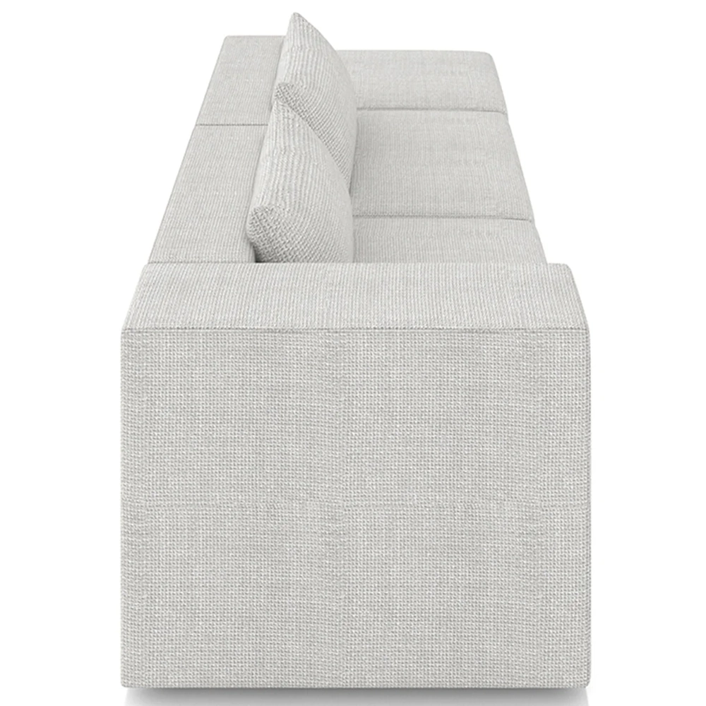 Sofá 4 Lugares 323cm Com Puff Direito Fay Linho Gelo Z55 - Mpozenato