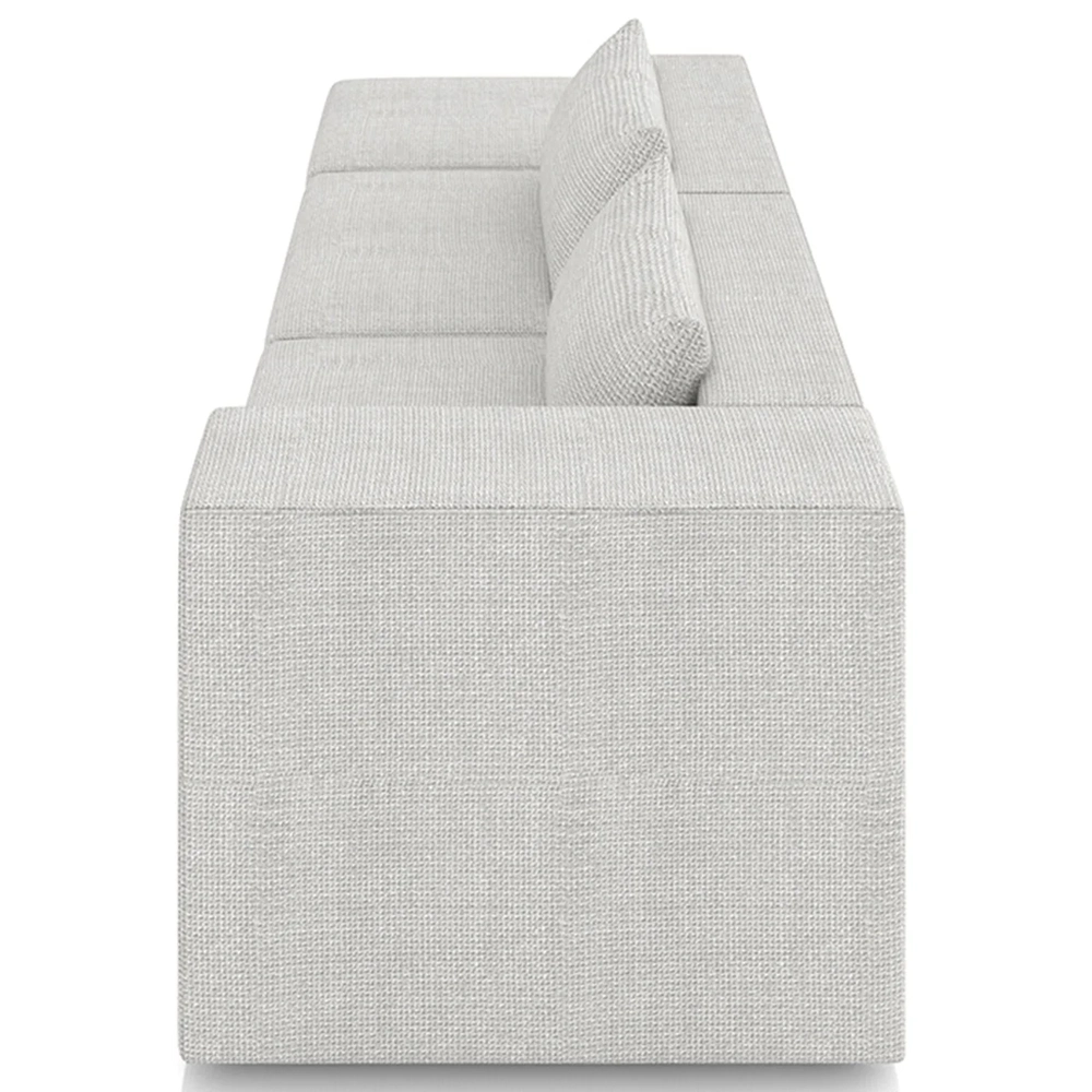 Sofá 4 Lugares 283cm Com Puff Esquerdo Fay Linho Gelo Z55 - Mpozenato