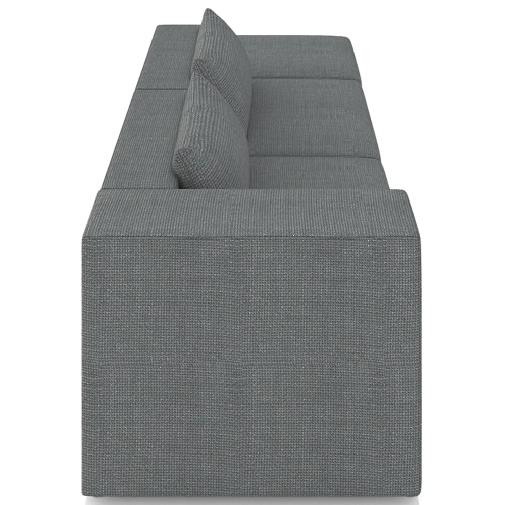 Sofá 4 Lugares 323cm Com Puff Direito Fay Linho Grafite Z55 - Mpozenato