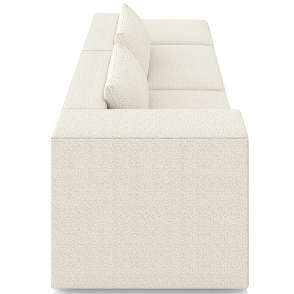 Sofá 5 Lugares 363cm Com Puff Direito Fay Bouclê Cru Z55 - Mpozenato