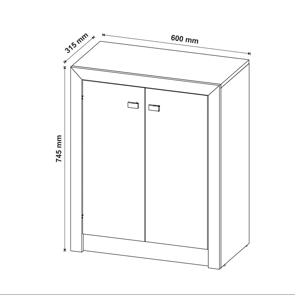 Balcão Para Escritório 2 Portas ME4103 Amêndoa - Tecno Mobili