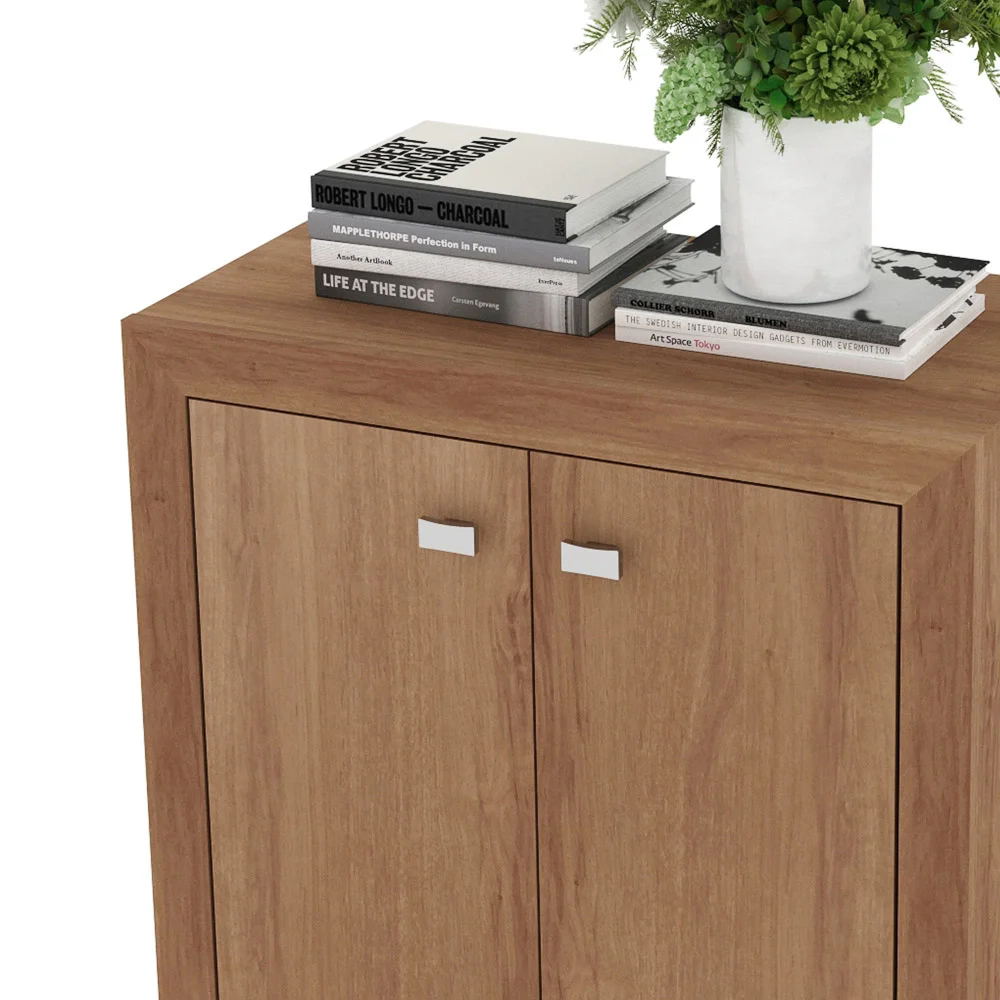 Balcão Para Escritório 2 Portas ME4103 Amêndoa - Tecno Mobili