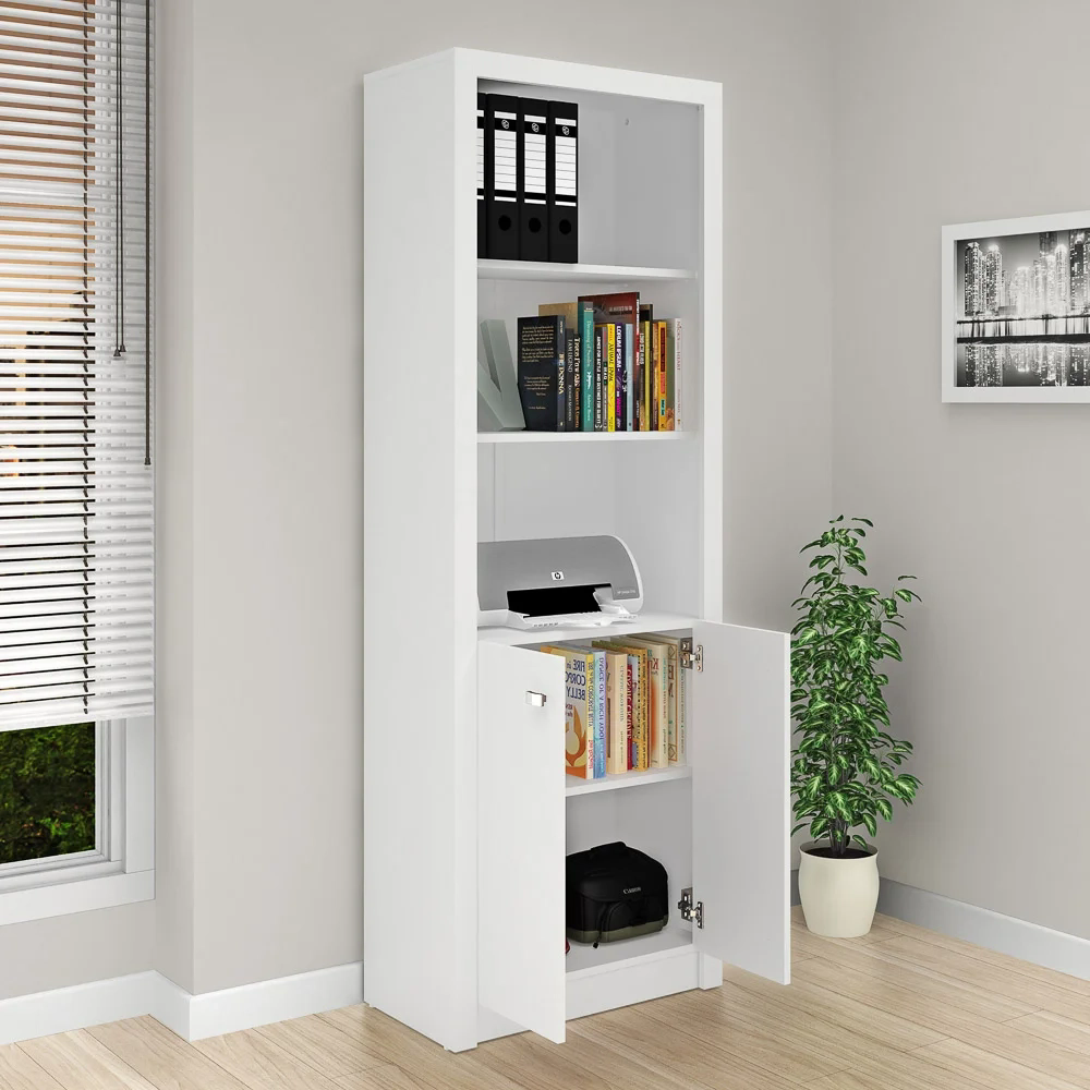 Armário Organizador para Home Office de 171,5 cm de Altura ME4110 Branco - Tecno Mobili