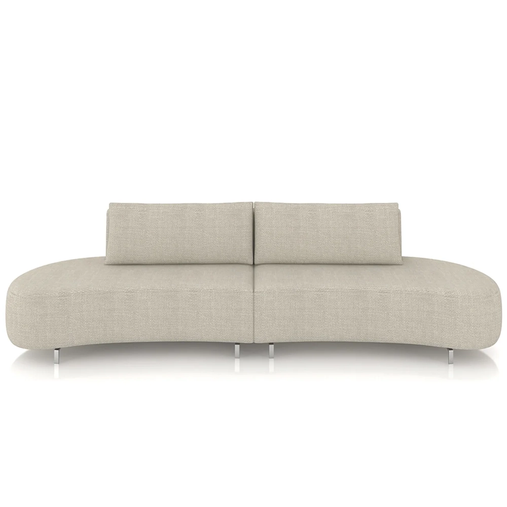 Sofá 4 Lugares 240cm Orgânico Pé Ferro Nagai Linho Cru Z55 - Mpozenato