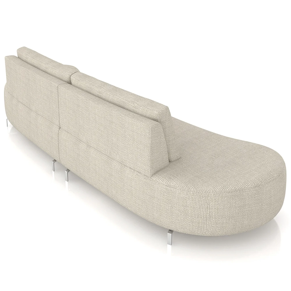 Sofá 4 Lugares 240cm Orgânico Pé Ferro Nagai Linho Cru Z55 - Mpozenato