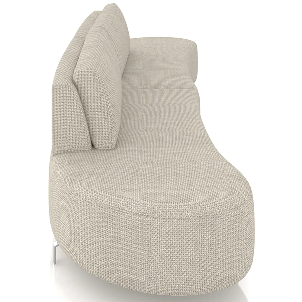 Sofá 3 Lugares 200cm Orgânico Pé Ferro Nagai Linho Cru Z55 - Mpozenato