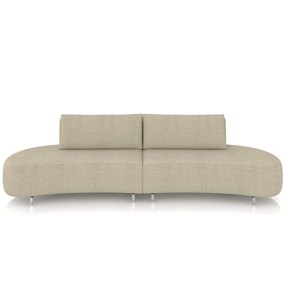 Sofá 2 Lugares 160cm Orgânico Pé Ferro Nagai Linho Bege Z55 - Mpozenato