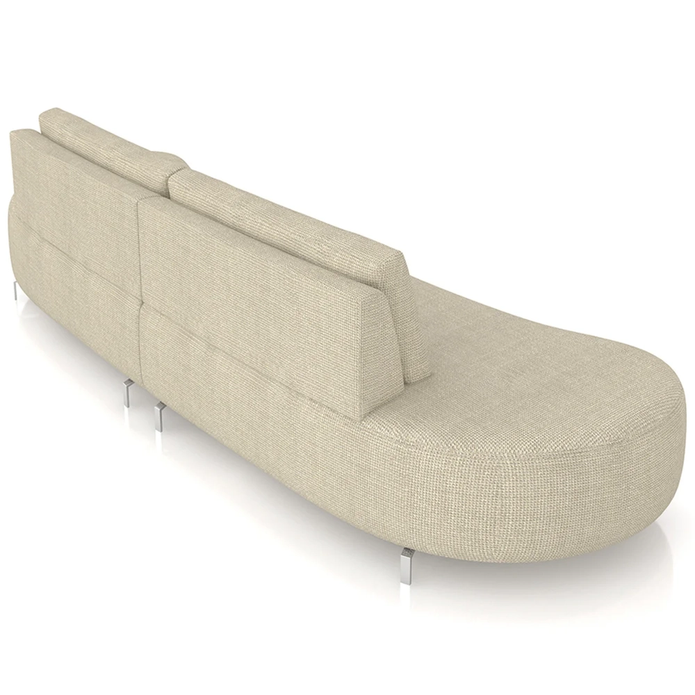 Sofá 2 Lugares 160cm Orgânico Pé Ferro Nagai Linho Bege Z55 - Mpozenato