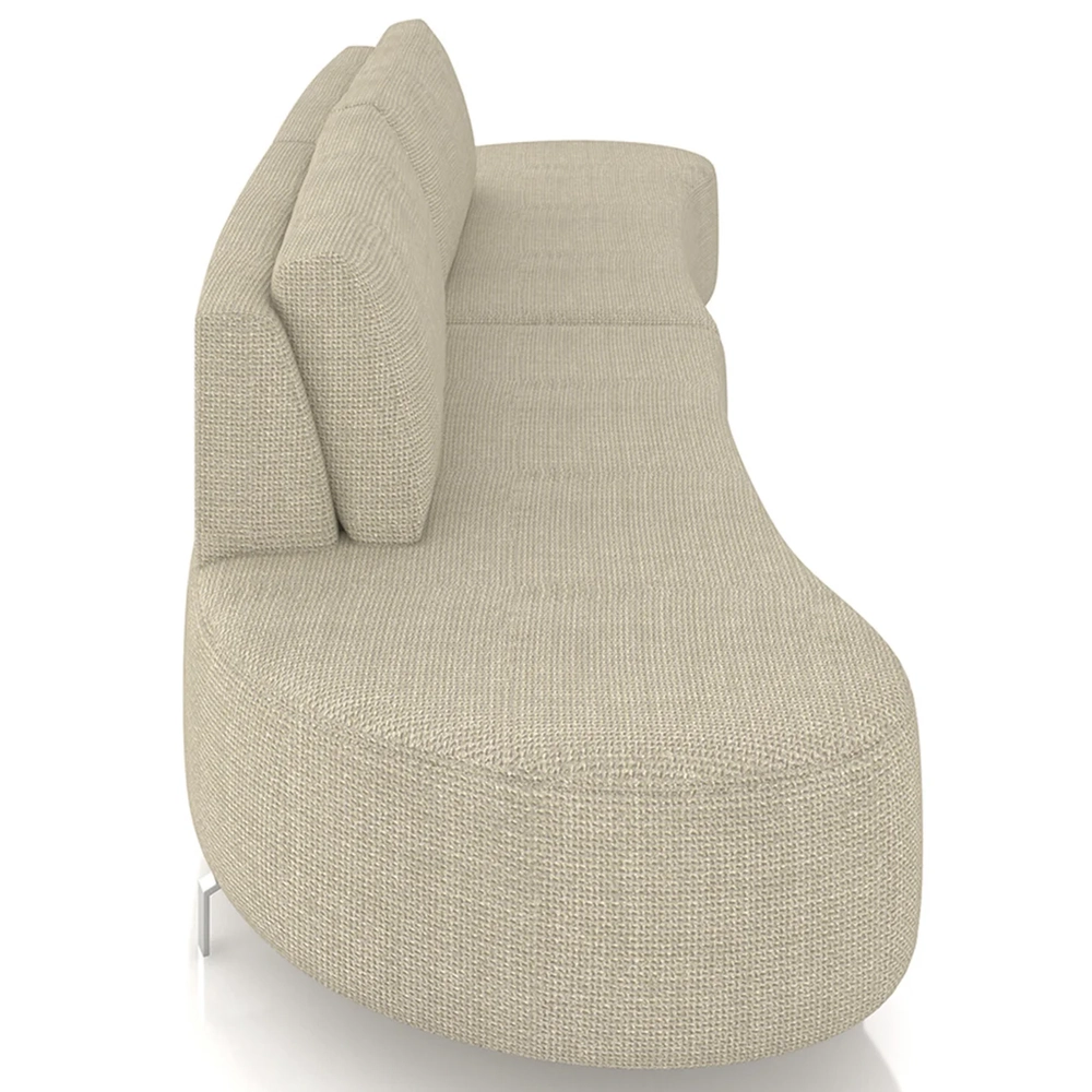 Sofá 3 Lugares 180cm Orgânico Pé Ferro Nagai Linho Bege Z55 - Mpozenato