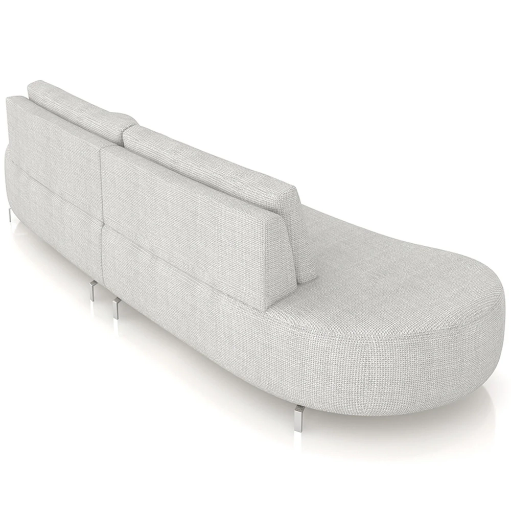 Sofá 3 Lugares 180cm Orgânico Pé Ferro Nagai Linho Gelo Z55 - Mpozenato