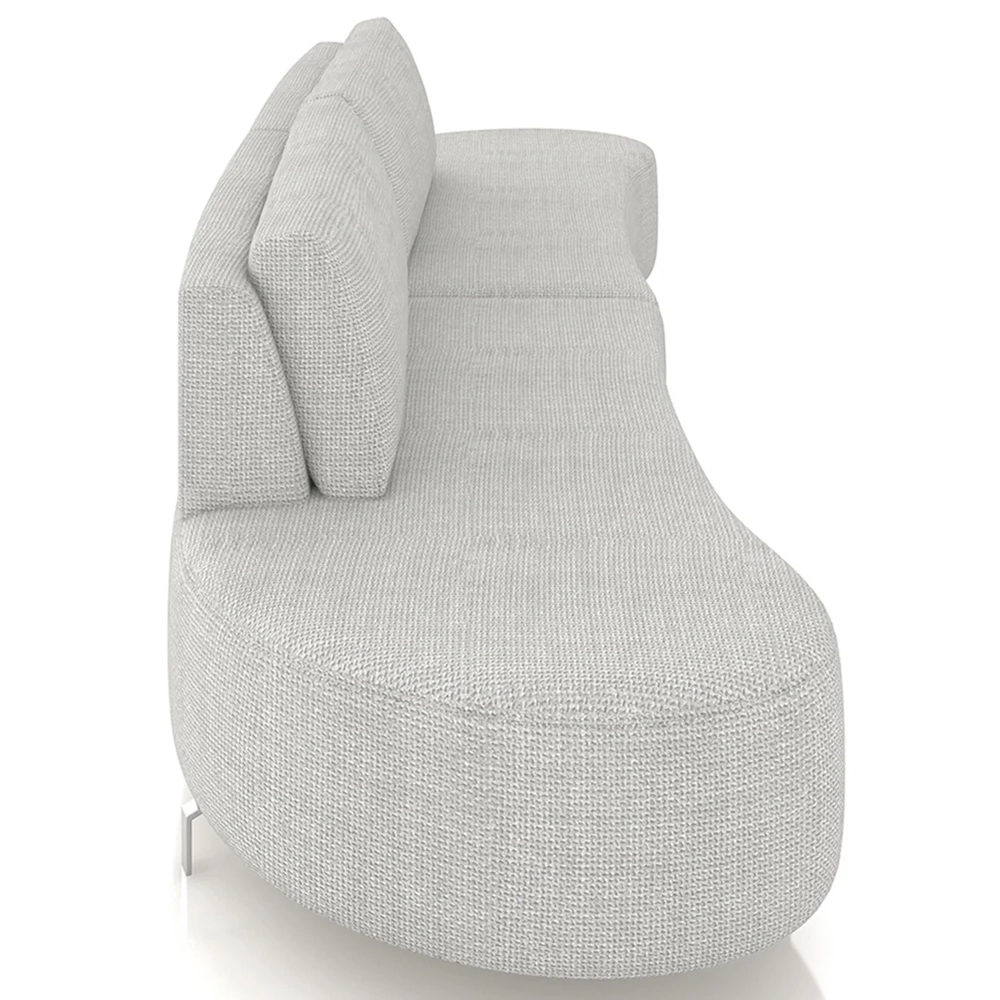 Sofá 3 Lugares 220cm Orgânico Pé Ferro Nagai Linho Gelo Z55 - Mpozenato