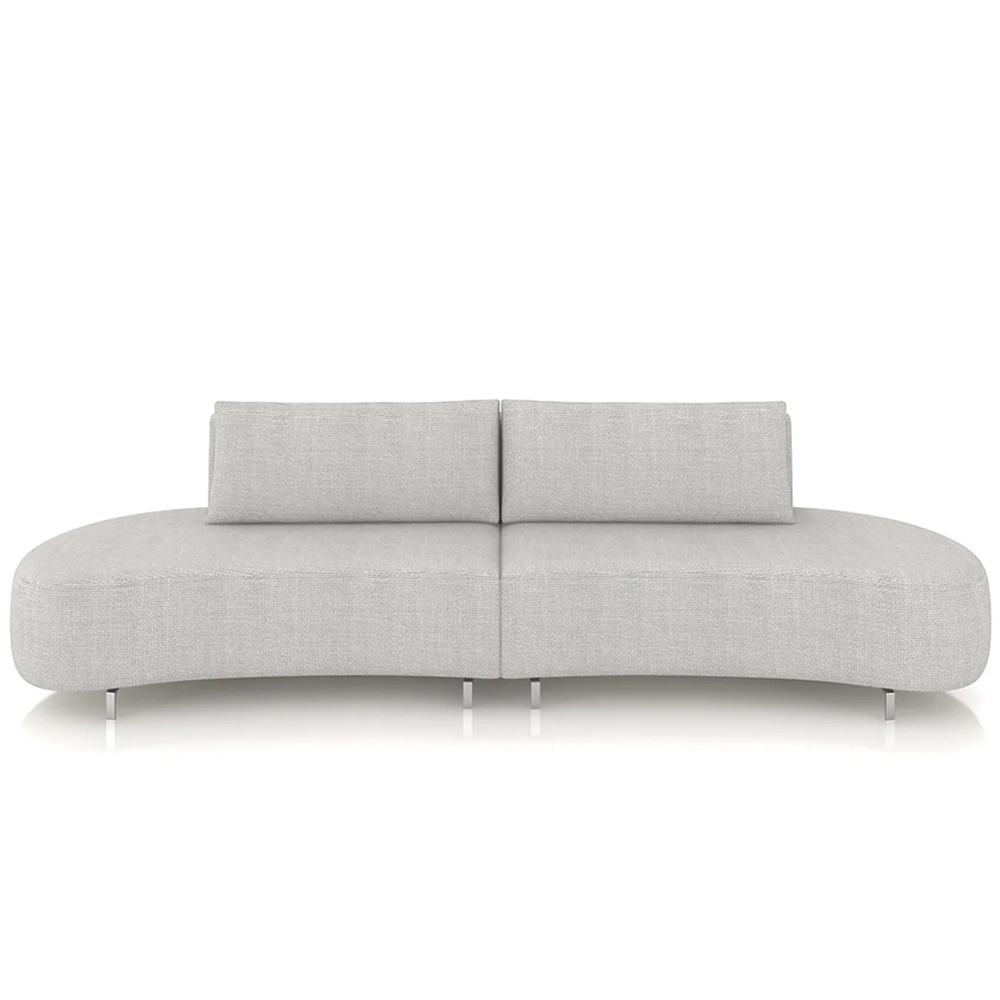 Sofá 4 Lugares 240cm Orgânico Pé Ferro Nagai Linho Gelo Z55 - Mpozenato