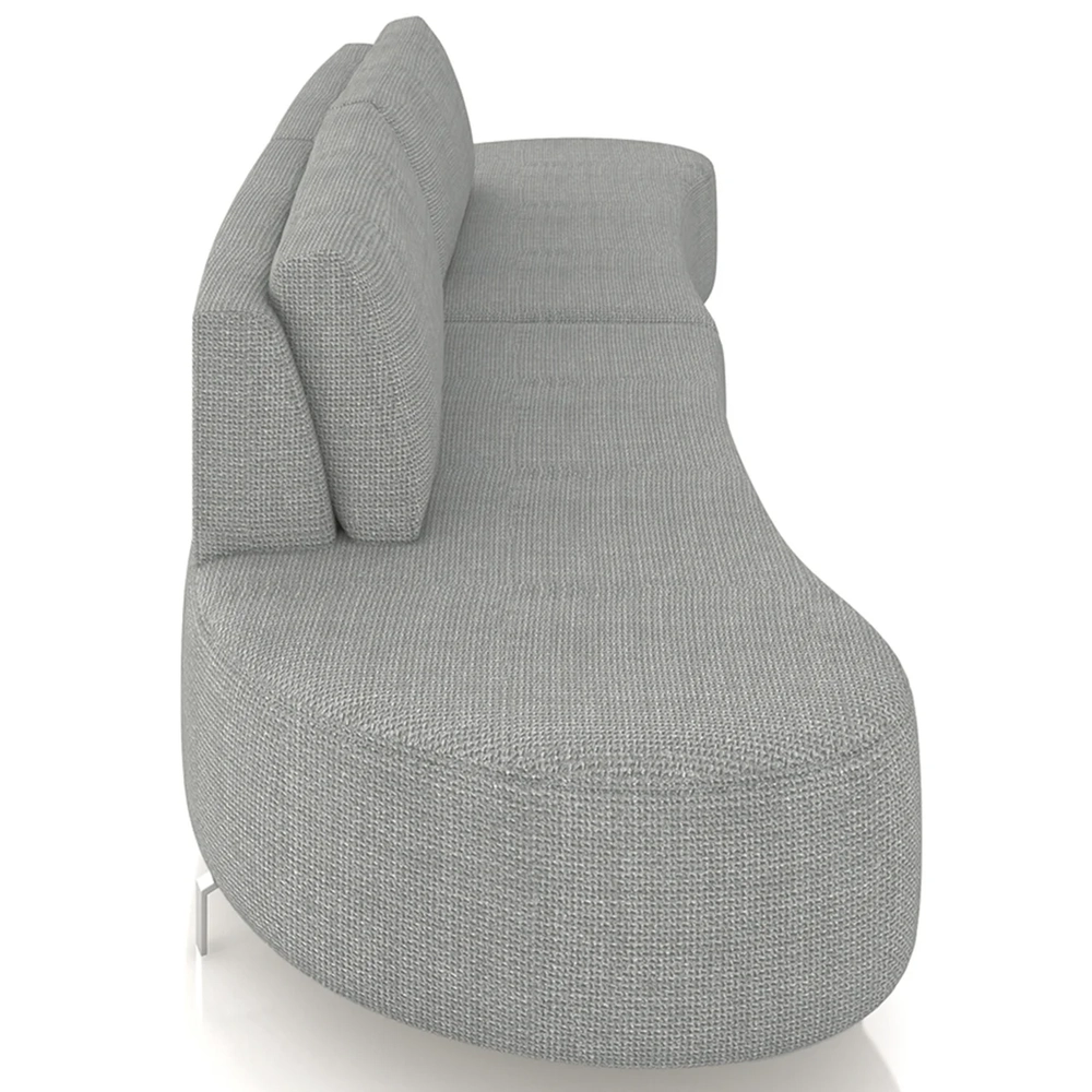 Sofá 3 Lugares 200cm Orgânico Pé Ferro Nagai Linho Cinza Z55 - Mpozenato