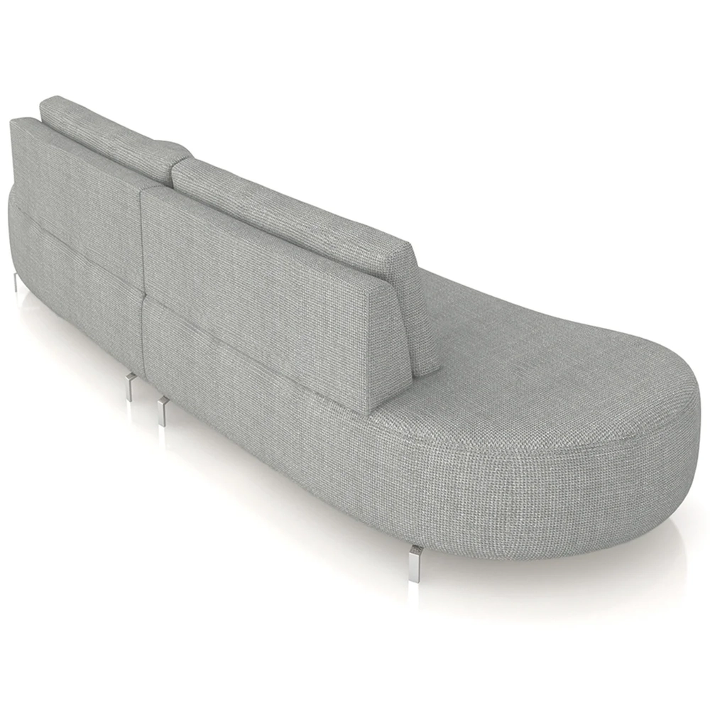 Sofá 2 Lugares 160cm Orgânico Pé Ferro Nagai Linho Cinza Z55 - Mpozenato