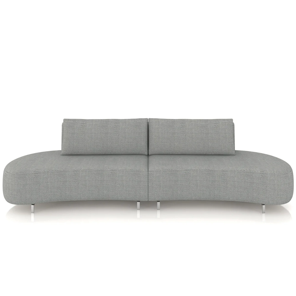 Sofá 3 Lugares 180cm Orgânico Pé Ferro Nagai Linho Cinza Z55 - Mpozenato