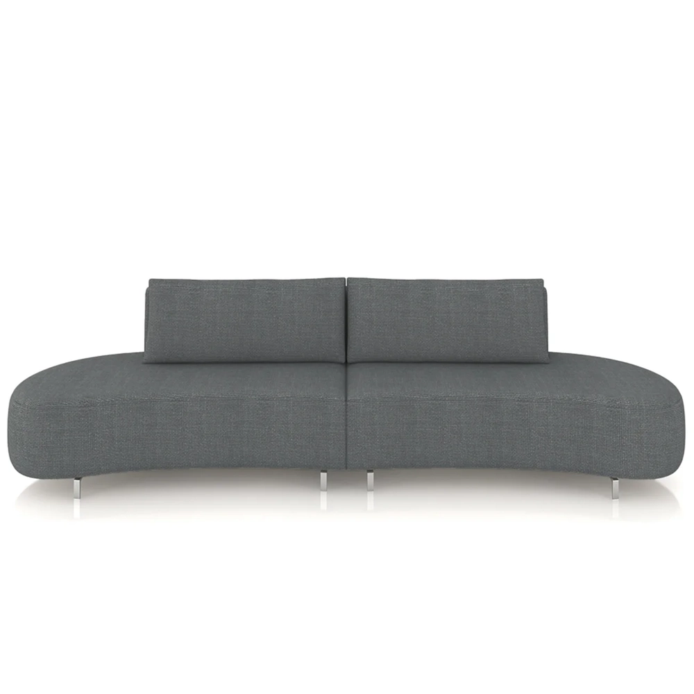 Sofá 3 Lugares 200cm Orgânico Pé Ferro Nagai Linho Grafite Z55 - Mpozenato