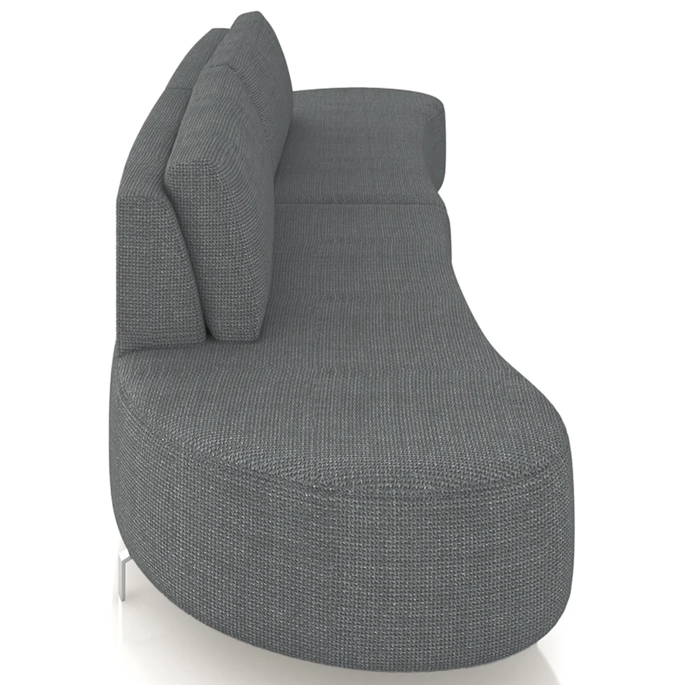 Sofá 4 Lugares 240cm Orgânico Pé Ferro Nagai Linho Grafite Z55 - Mpozenato