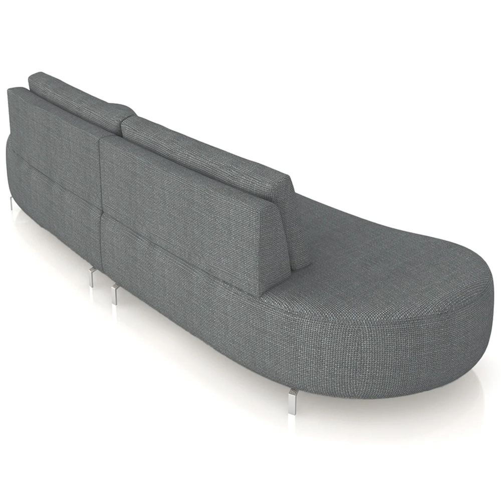 Sofá 4 Lugares 240cm Orgânico Pé Ferro Nagai Linho Grafite Z55 - Mpozenato