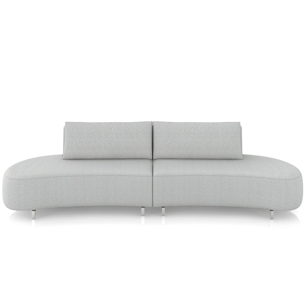 Sofá 4 Lugares 240cm Orgânico Pé Ferro Nagai Bouclê Cinza Z55 - Mpozenato