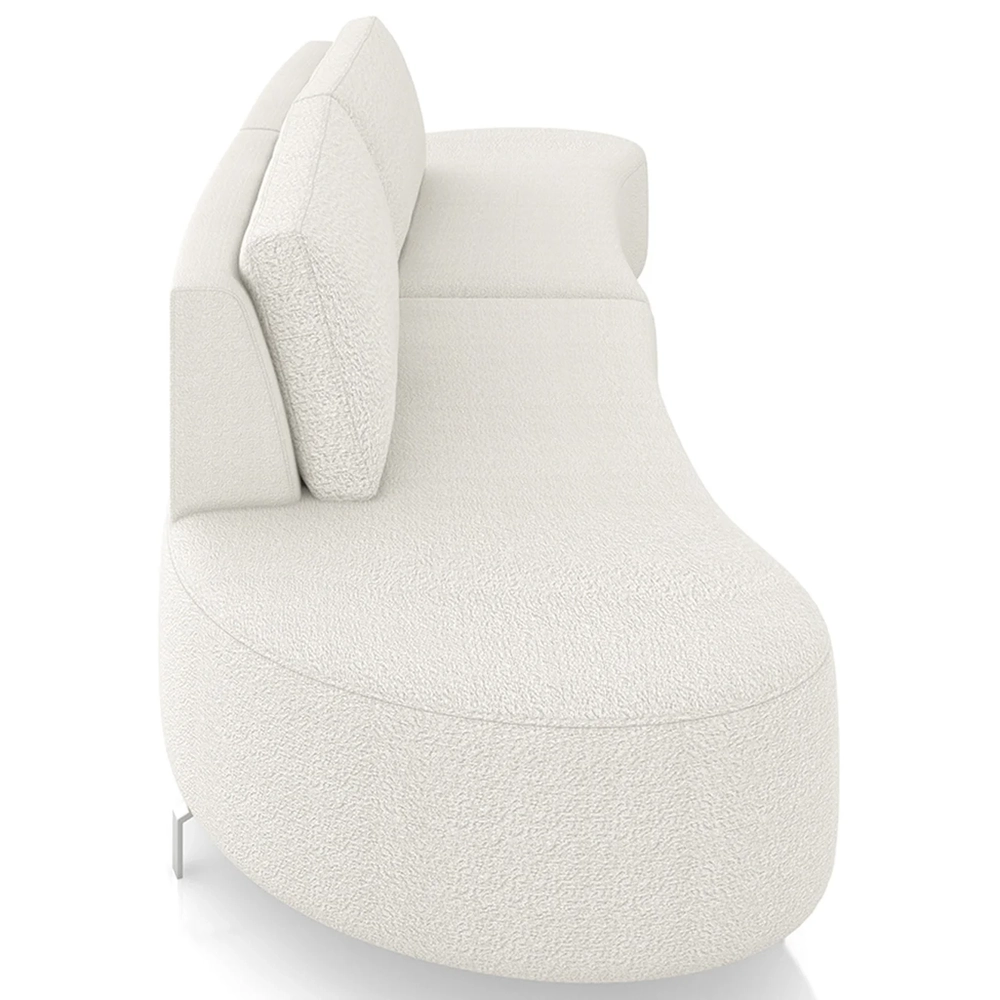 Sofá 2 Lugares 160cm Orgânico Pé Ferro Nagai Bouclê Cru Z55 - Mpozenato