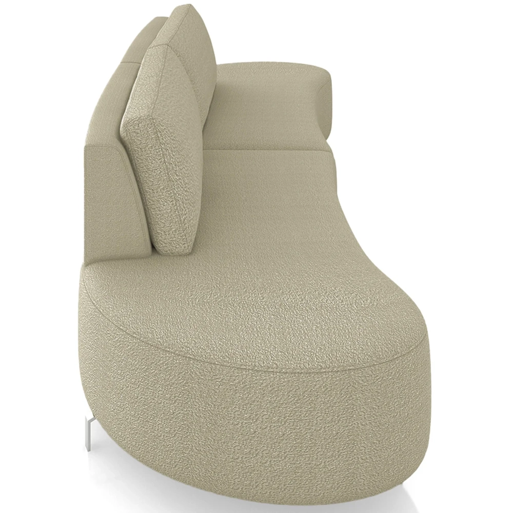 Sofá 3 Lugares 180cm Orgânico Pé Ferro Nagai Bouclê Bege Z55 - Mpozenato