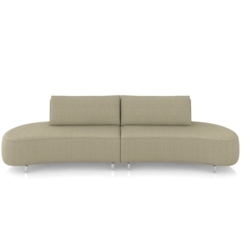 Sofá 2 Lugares 160cm Orgânico Pé Ferro Nagai Bouclê Bege Z55 - Mpozenato