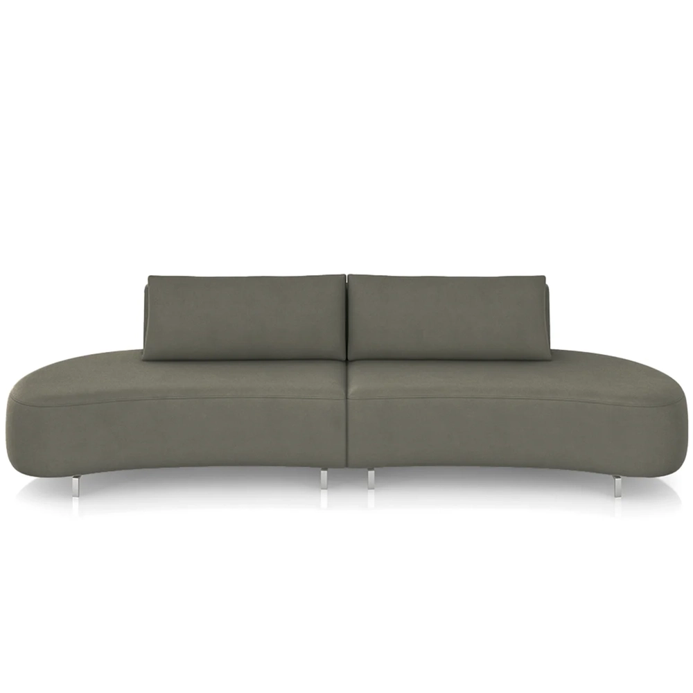 Sofá 2 Lugares 160cm Orgânico Pé Ferro Nagai Veludo Marrom Z55 - Mpozenato