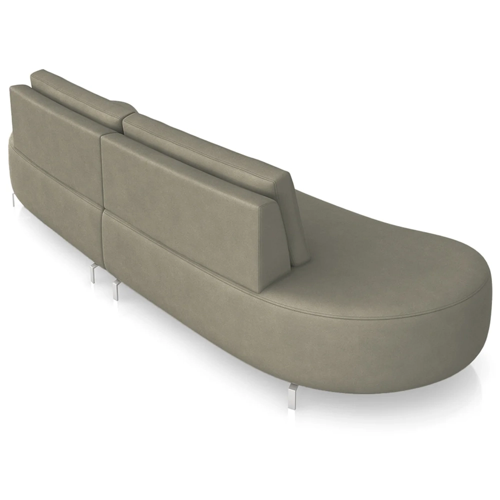 Sofá 4 Lugares 240cm Orgânico Pé Ferro Nagai Veludo Marrom Z55 - Mpozenato