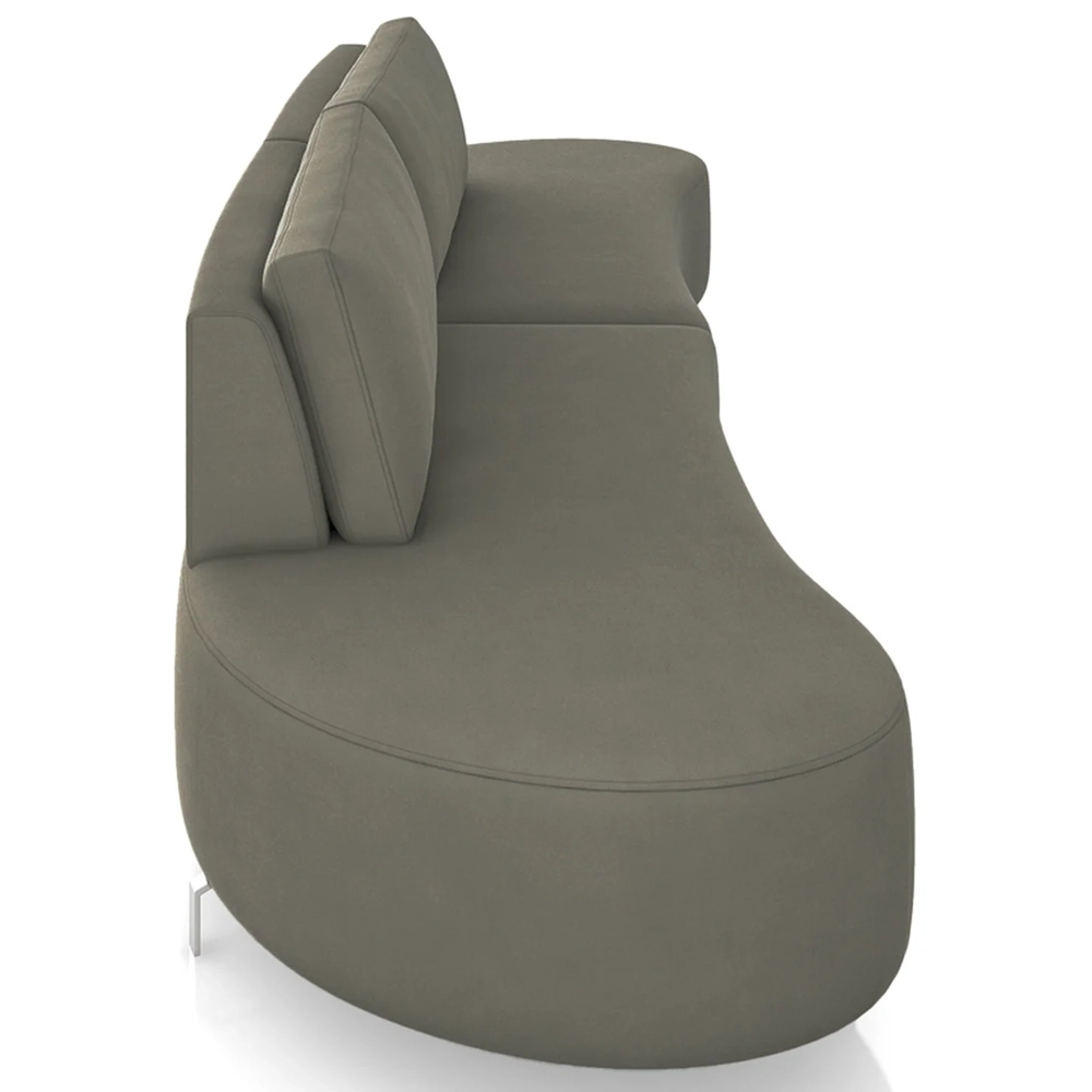 Sofá 4 Lugares 240cm Orgânico Pé Ferro Nagai Veludo Marrom Z55 - Mpozenato