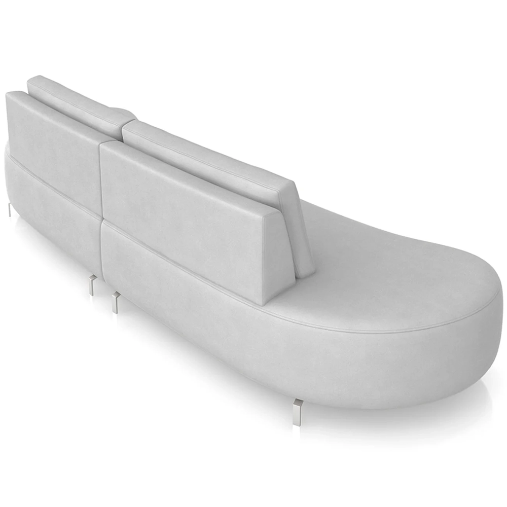 Sofá 2 Lugares 160cm Orgânico Pé Ferro Nagai Veludo Cinza Z55 - Mpozenato