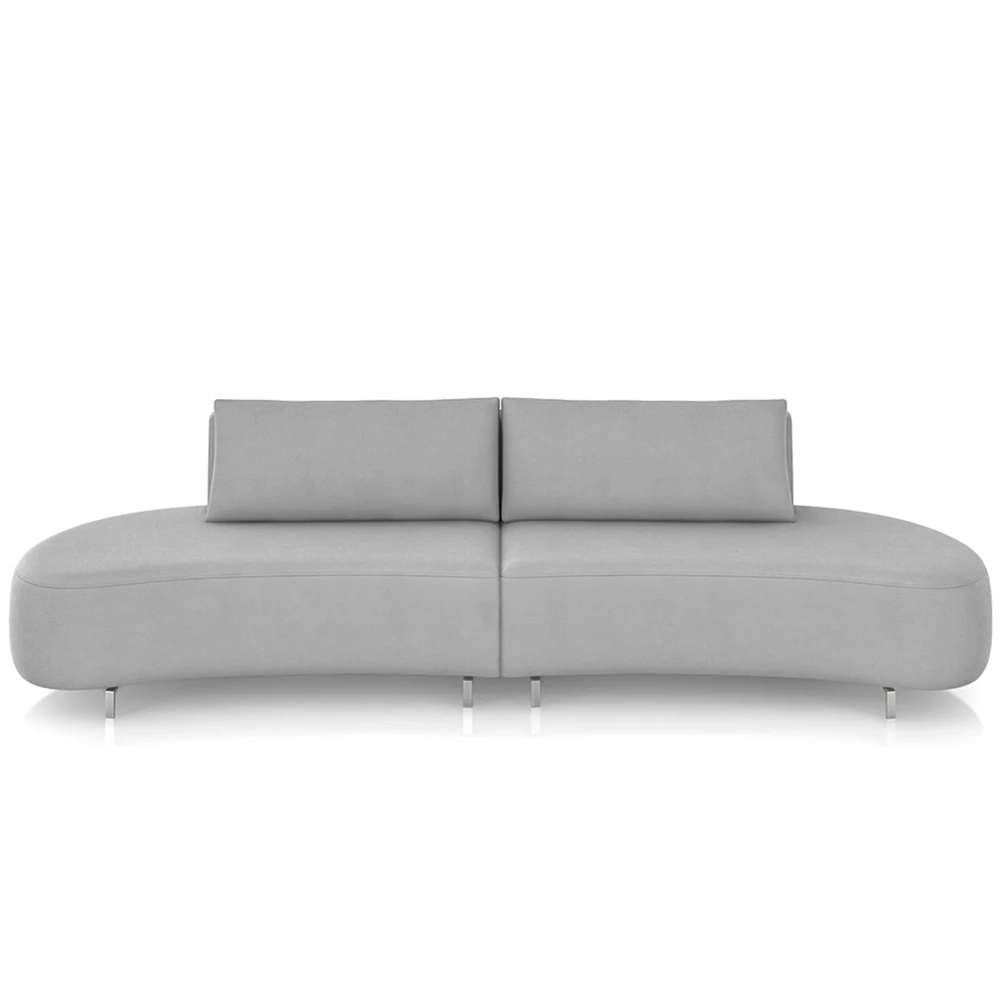 Sofá 2 Lugares 160cm Orgânico Pé Ferro Nagai Veludo Cinza Z55 - Mpozenato