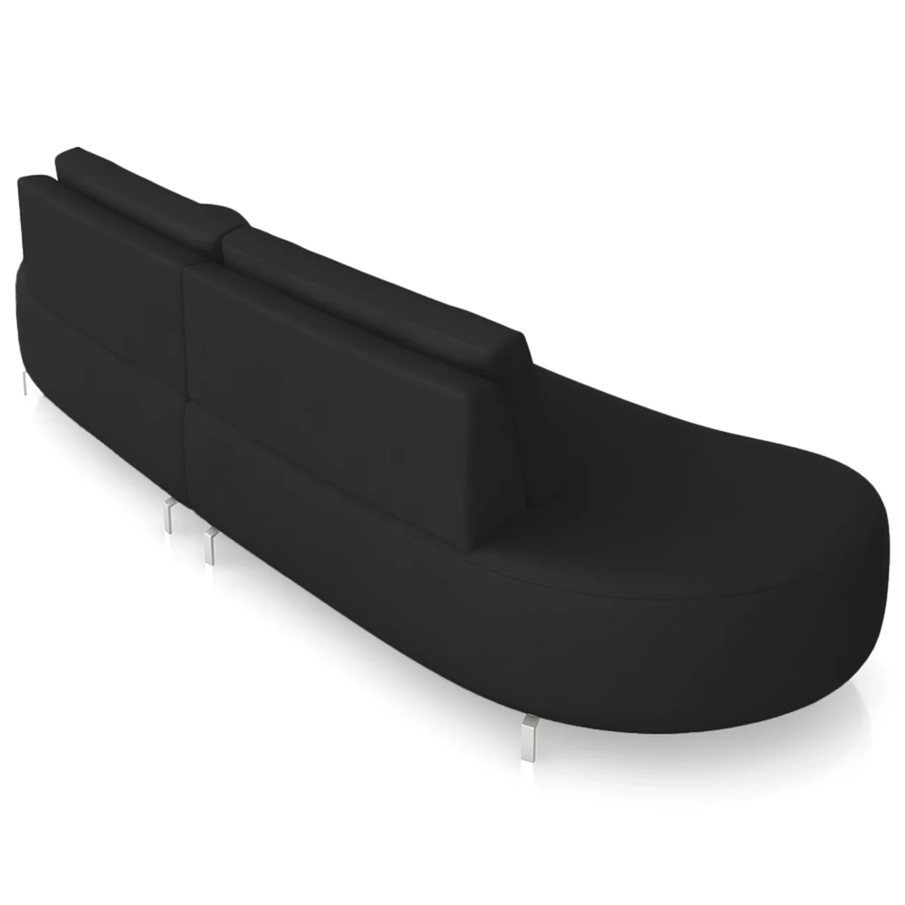 Sofá 2 Lugares 160cm Orgânico Pé Ferro Nagai Veludo Preto Z55 - Mpozenato