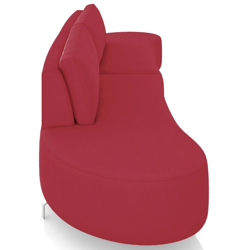 Sofá 4 Lugares 240cm Orgânico Pé Ferro Nagai Veludo Vermelho Z55 - Mpozenato