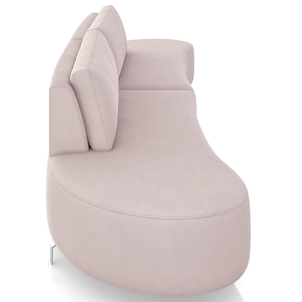 Sofá 2 Lugares 160cm Orgânico Pé Ferro Nagai Veludo Rose Z55 - Mpozenato