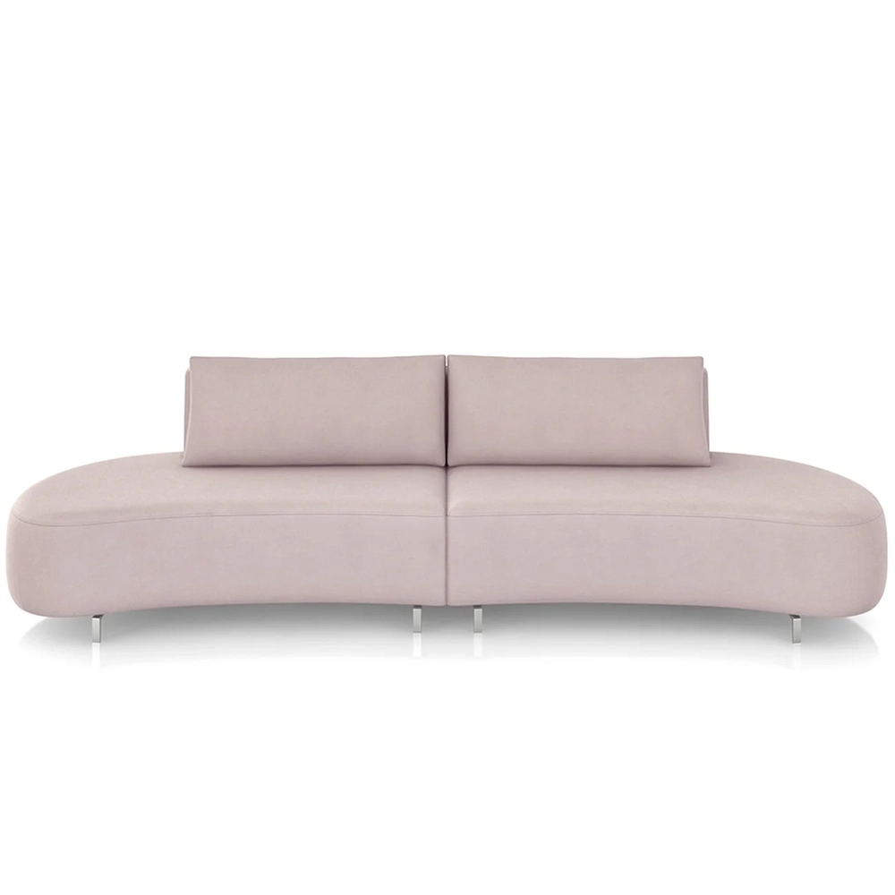 Sofá 2 Lugares 160cm Orgânico Pé Ferro Nagai Veludo Rose Z55 - Mpozenato