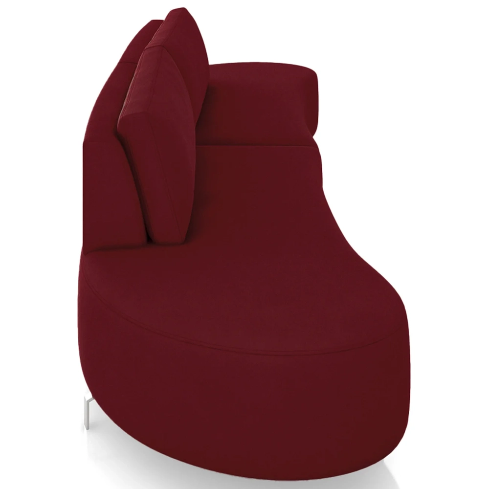 Sofá 2 Lugares 160cm Orgânico Pé Ferro Nagai Veludo Bordo Z55 - Mpozenato