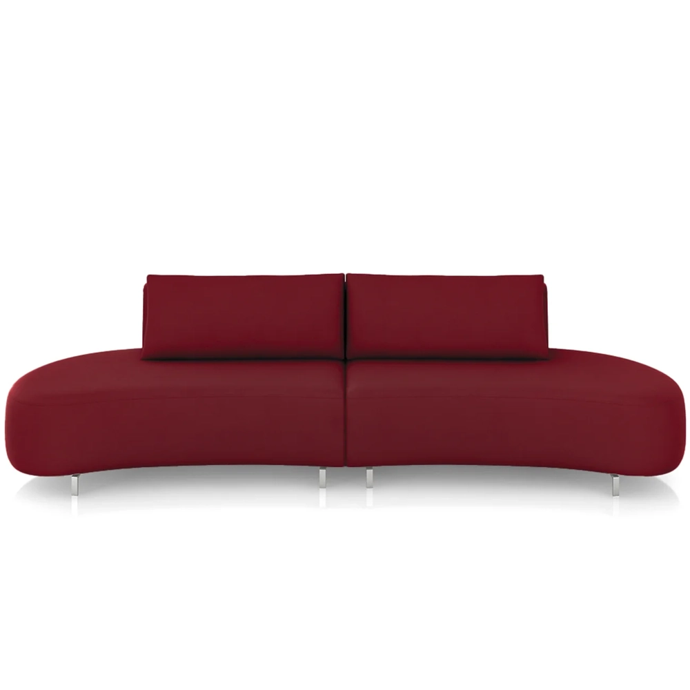 Sofá 3 Lugares 220cm Orgânico Pé Ferro Nagai Veludo Bordo Z55 - Mpozenato