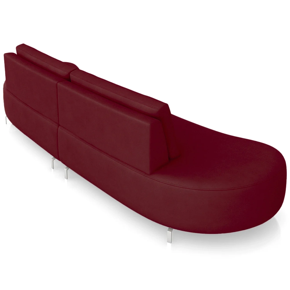 Sofá 3 Lugares 220cm Orgânico Pé Ferro Nagai Veludo Bordo Z55 - Mpozenato