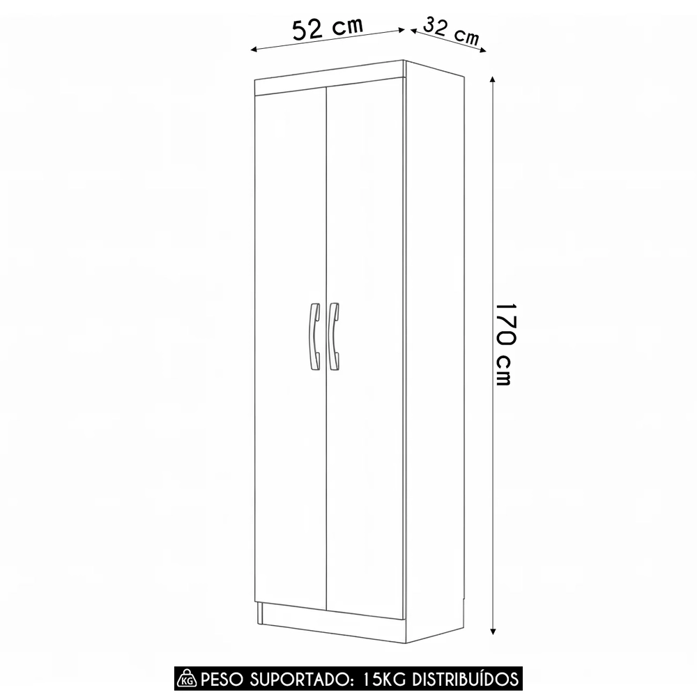 Armário Multiuso Lavanderia 52cm Aspasia Branco A15         - Mpozenato