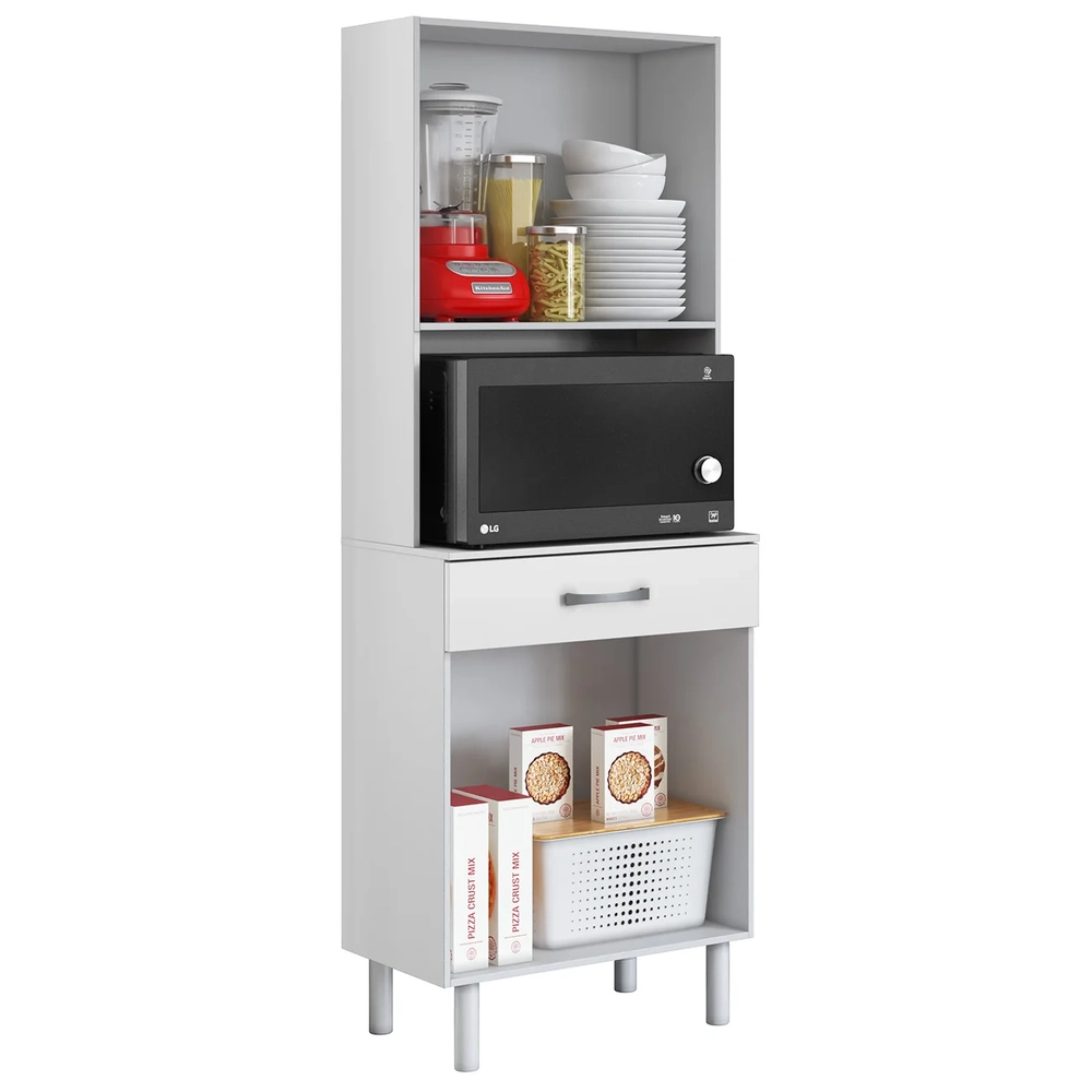 Armário de Cozinha Paneleiro 61cm 4 Portas Alexios Branco A15 - Mpozenato