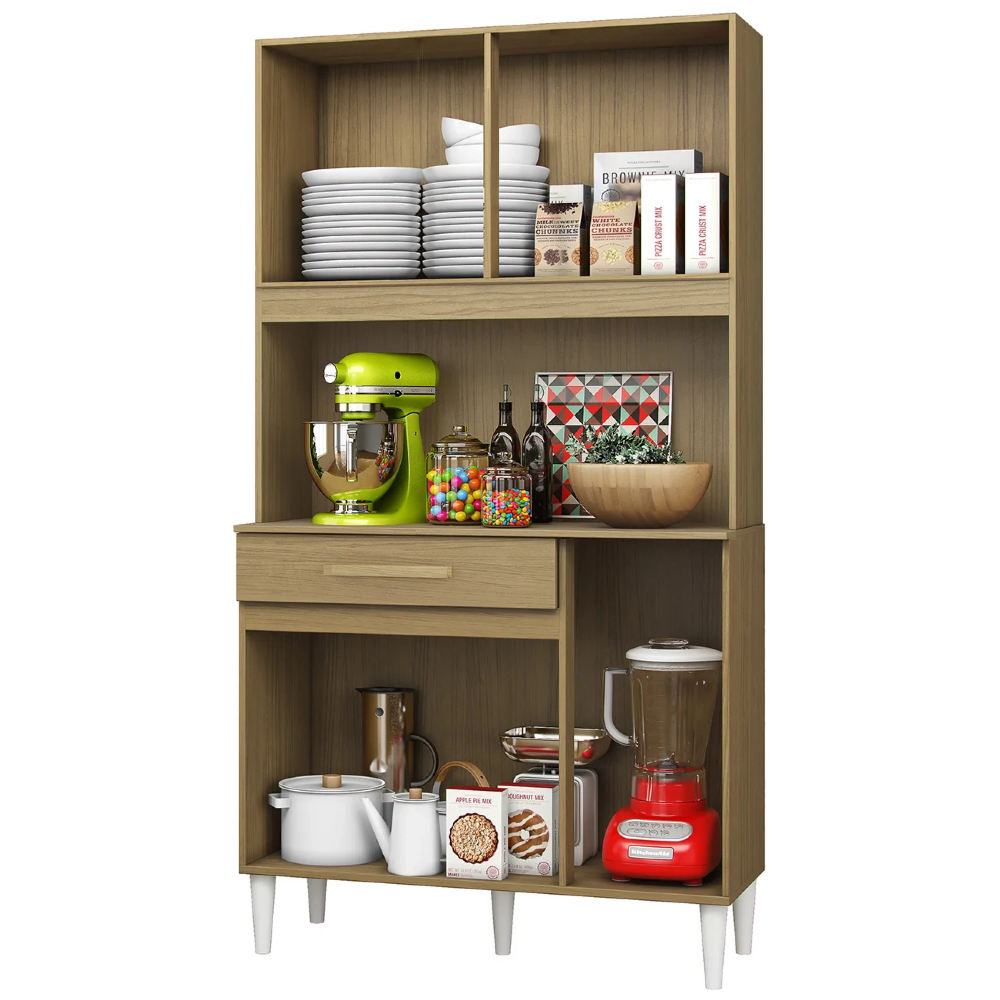 Cozinha Compacta 91cm Com Tampo Bayek Atacama/Grafite A15  - Mpozenato