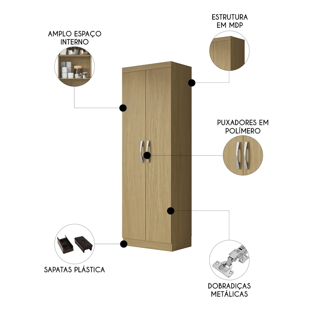 Armário Multiuso Lavanderia 52cm Aspasia Atacama A15        - Mpozenato