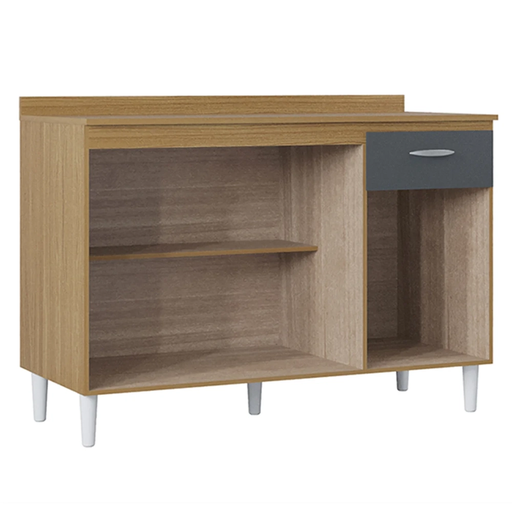 Balcão de Cozinha Com Tampo 120cm Classic Damasco/Cinza Z46 - Mpozenato