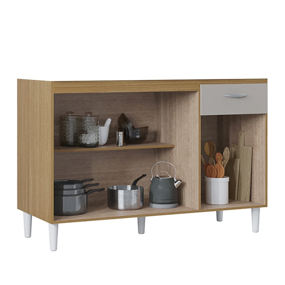 Balcão de Cozinha Para Pia 120cm Classic Damasco/Off Z46 - Mpozenato