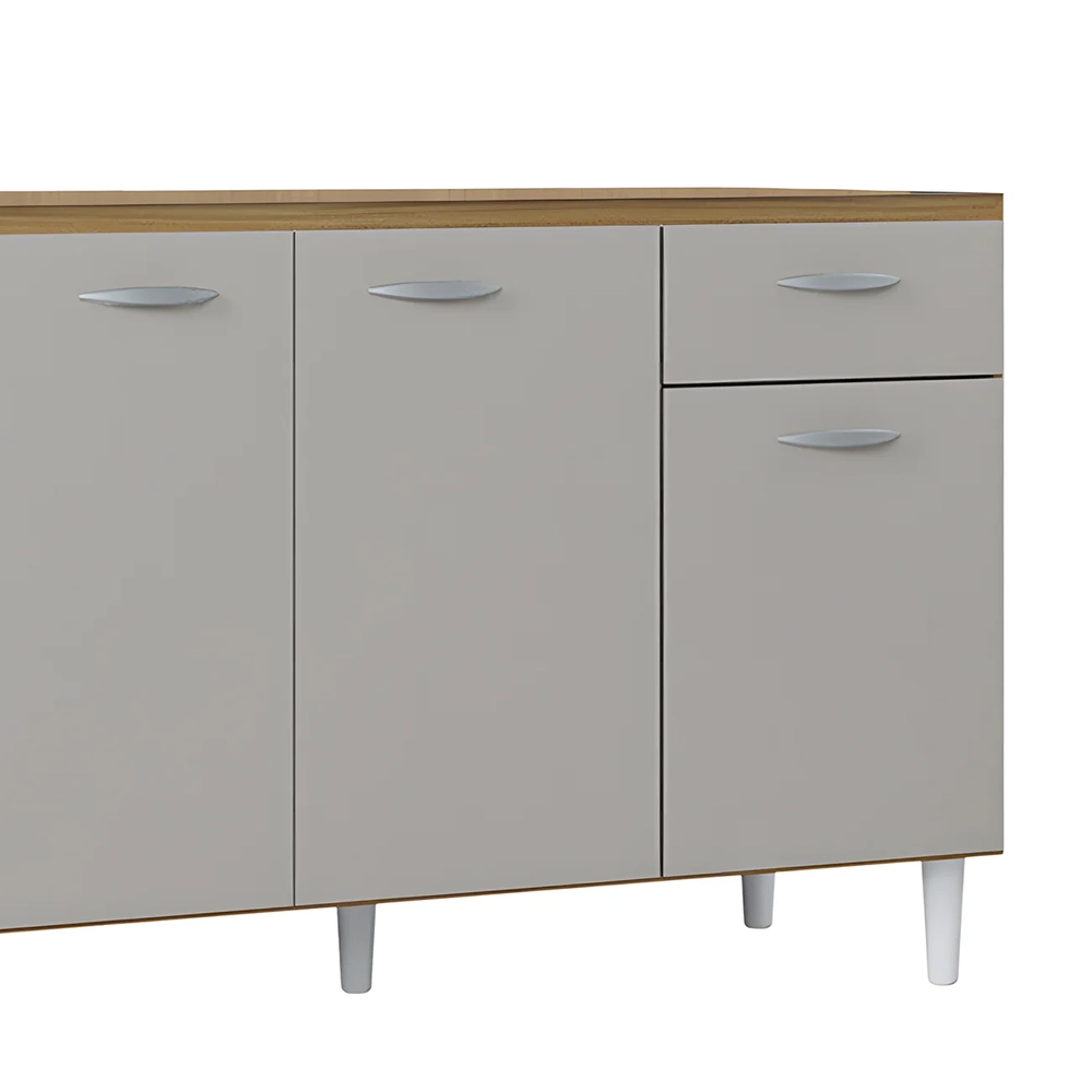 Armário de Cozinha e Balcão 120cm Classic Damasco/Off White Z46 - Mpozenato