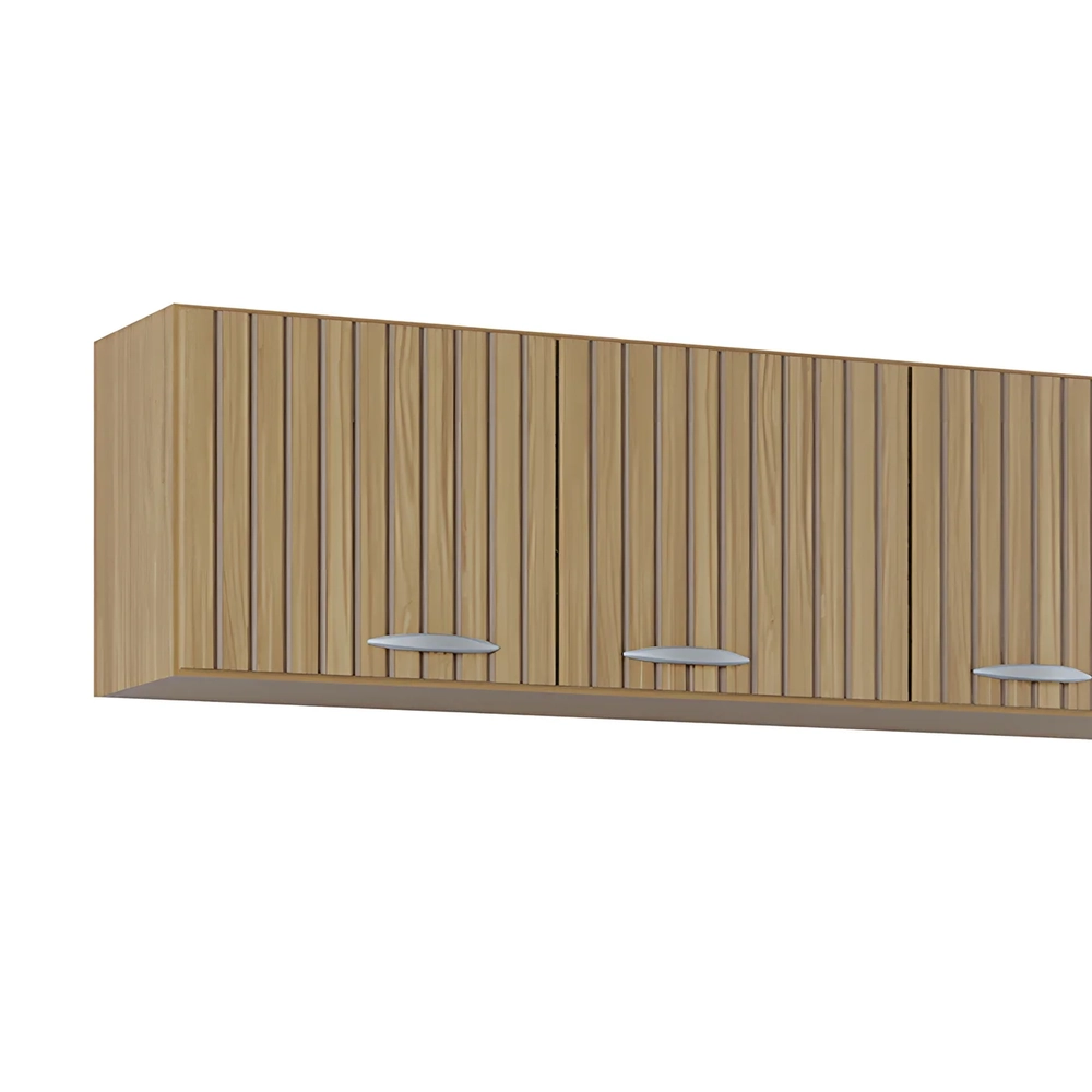 Armário de Cozinha e Balcão 120cm Classic Ripado Damasco Cinza Z46 - Mpozenato