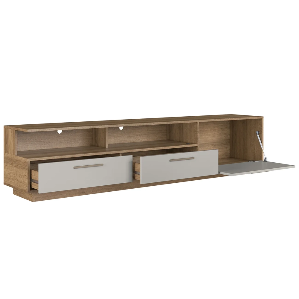 Rack TV 75 Pol 200cm Com LED 1 Porta Sira Mel/Arenas A05 - Mpozenato